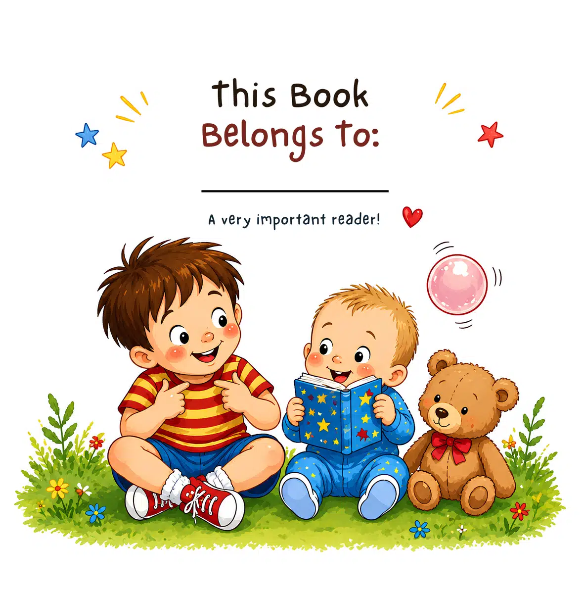 Look inside page: This Book Belongs To page