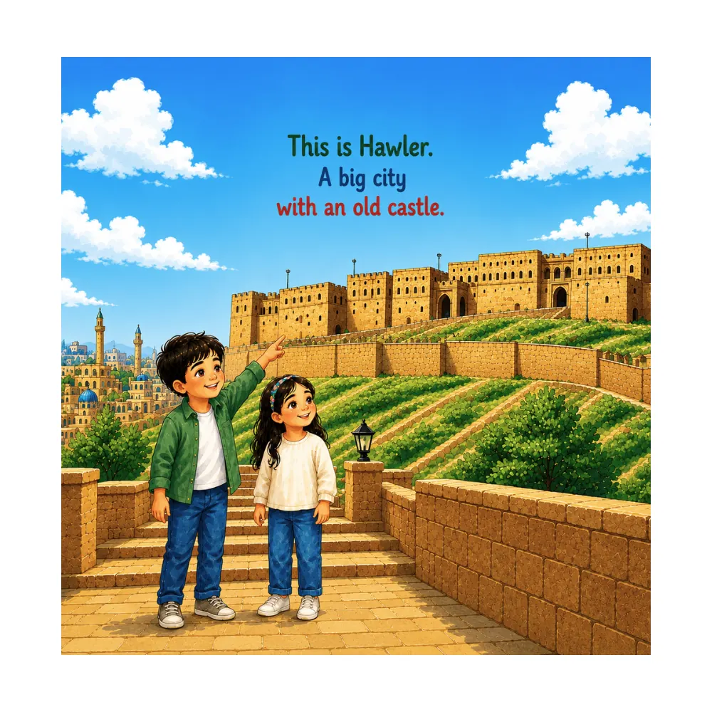 Look inside page: Hawler, a big city with an old castle