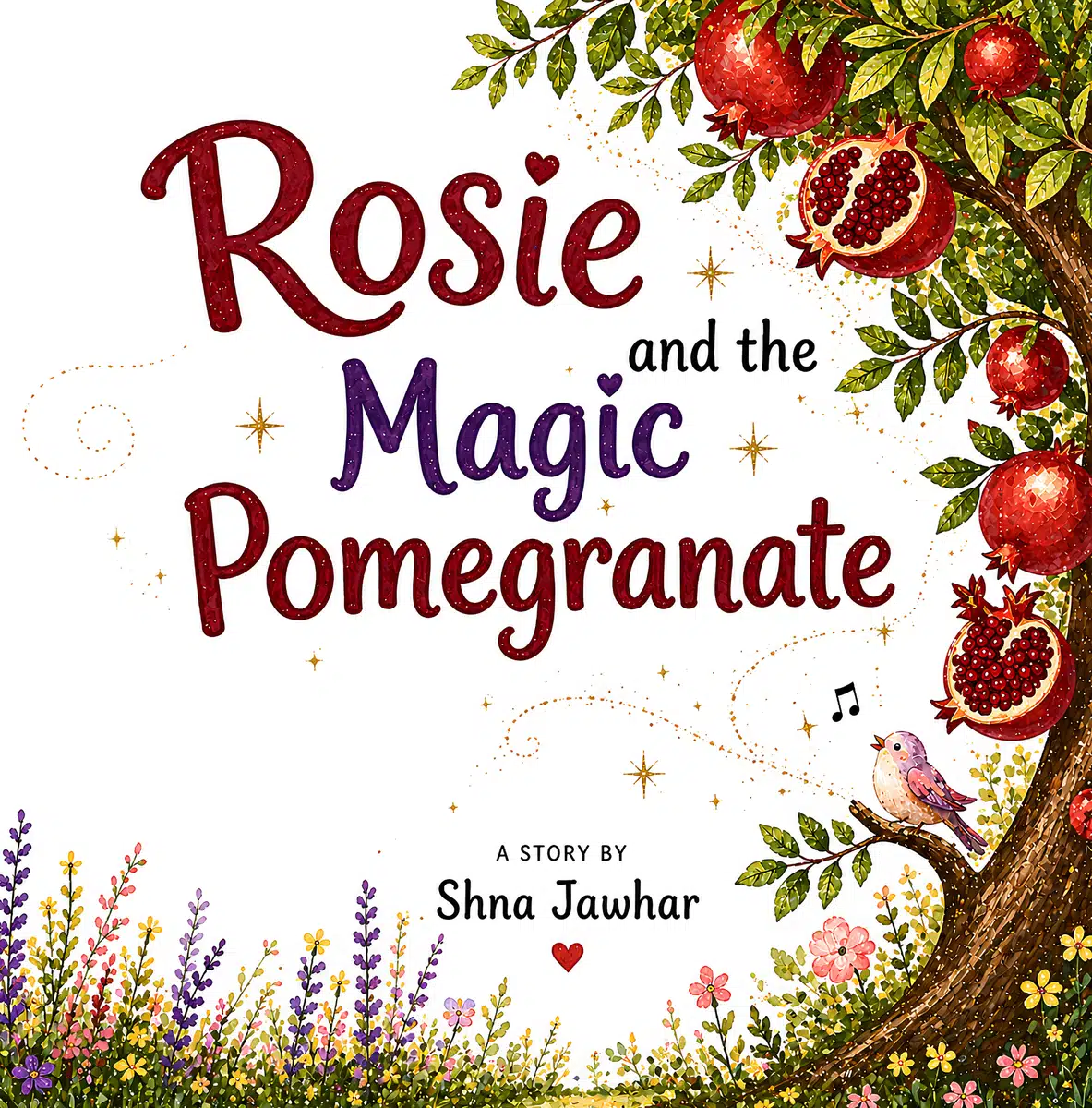Look inside page: title page of Rosie and the Magic Pomegranate