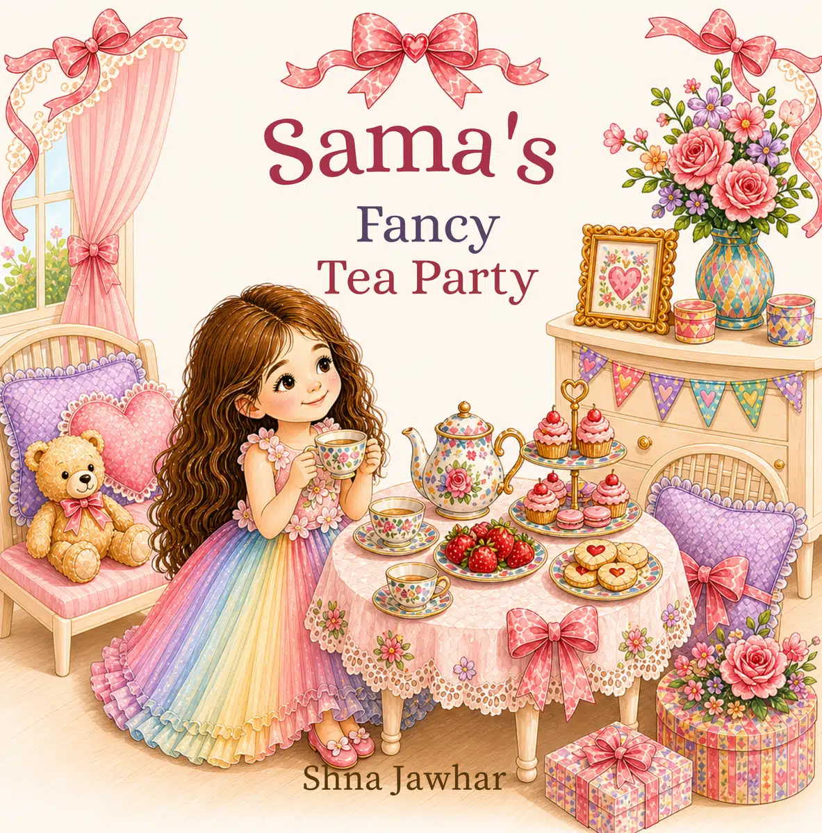 Look inside page: cover of Sama’s Fancy Tea Party