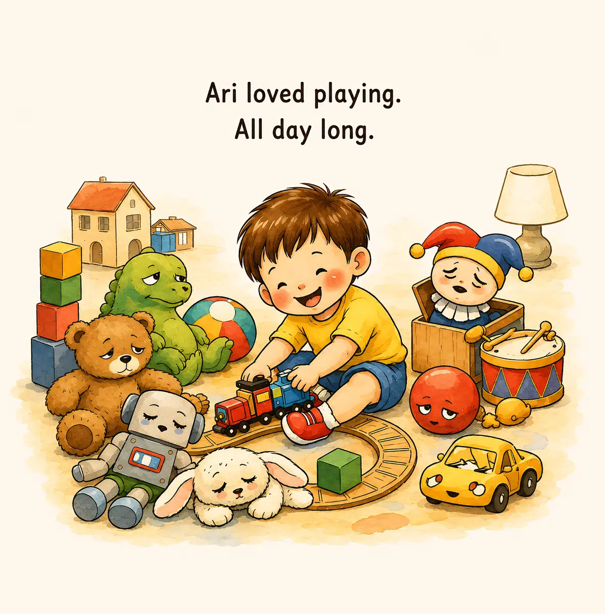 Look inside page: Ari loved playing