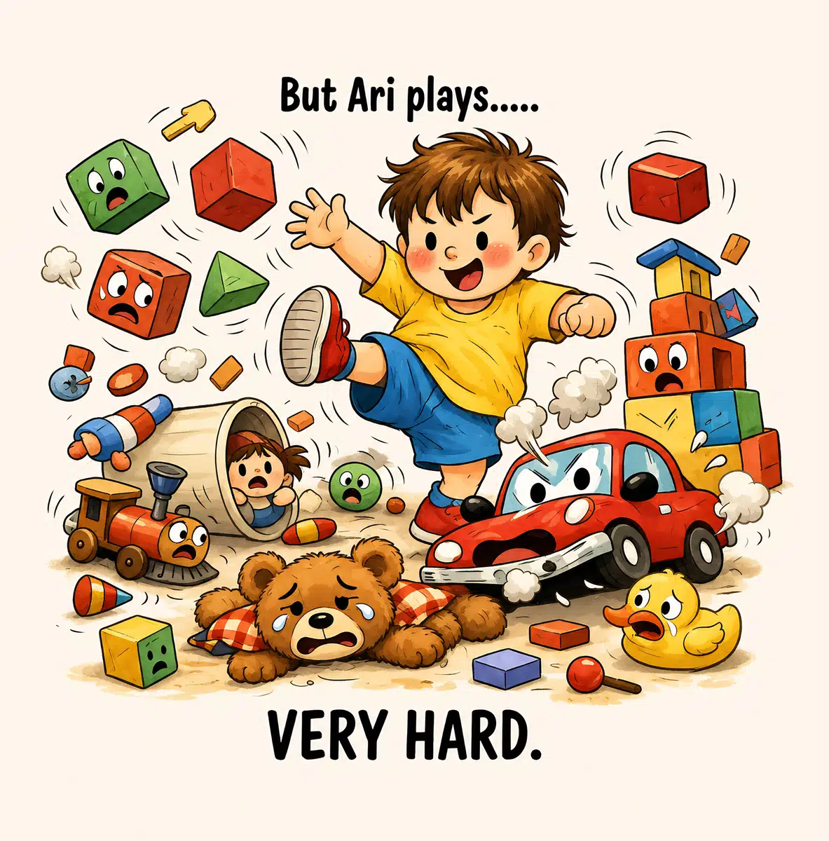 Look inside page: Ari plays very hard