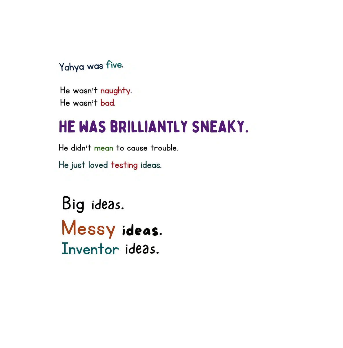 Look inside page: Yahya was five and brilliantly sneaky
